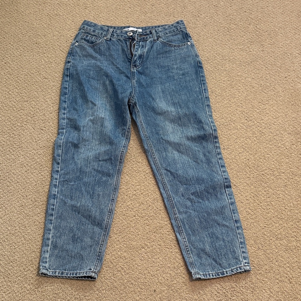 Zara Blue Boyfriend Jeans Casual Comfort